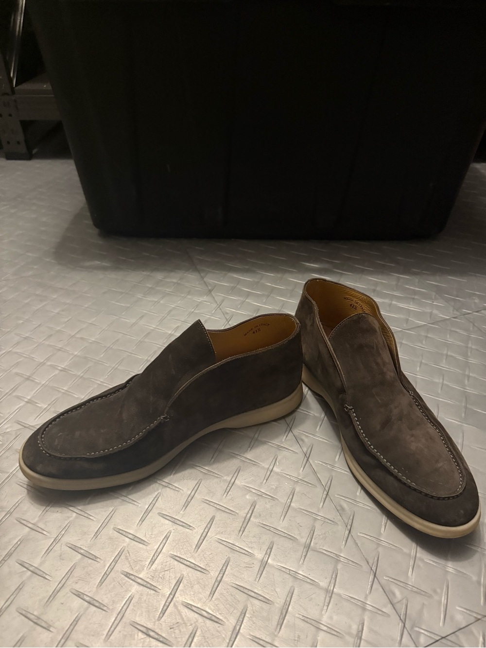 Loro Piana Men's Suede Slip-On Loafers - Dark Brown